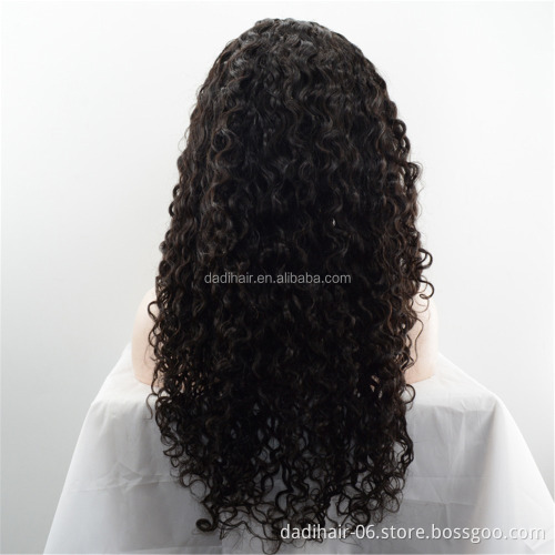 Affordable price front lace wig human hair 150% density 100% virgin Brazilian hair curly wig